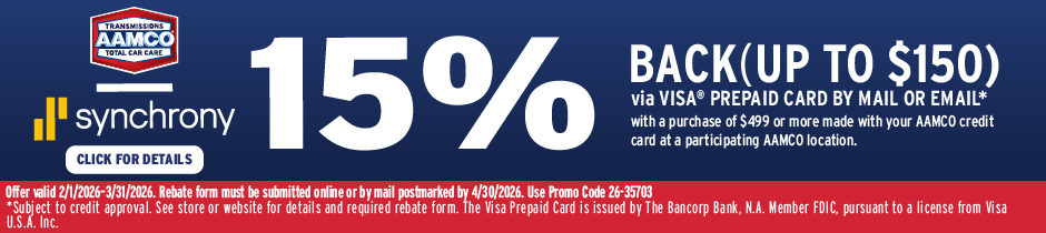 Financing Options with Synchrony at AAMCO for your Auto Repair image of Synchrony financing banner